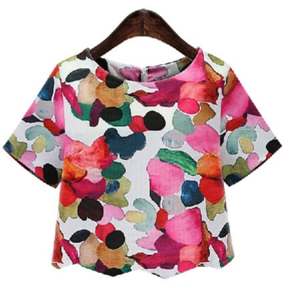 Calico print blouse